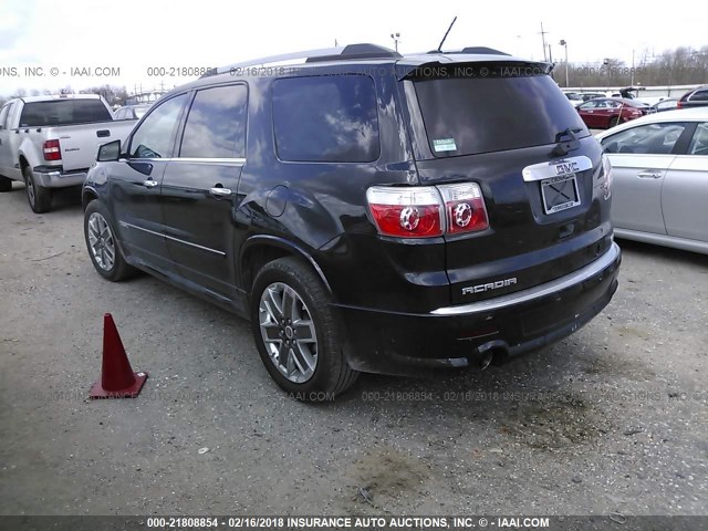 1GKKRTED8CJ123947 - 2012 GMC ACADIA DENALI BLACK photo 3