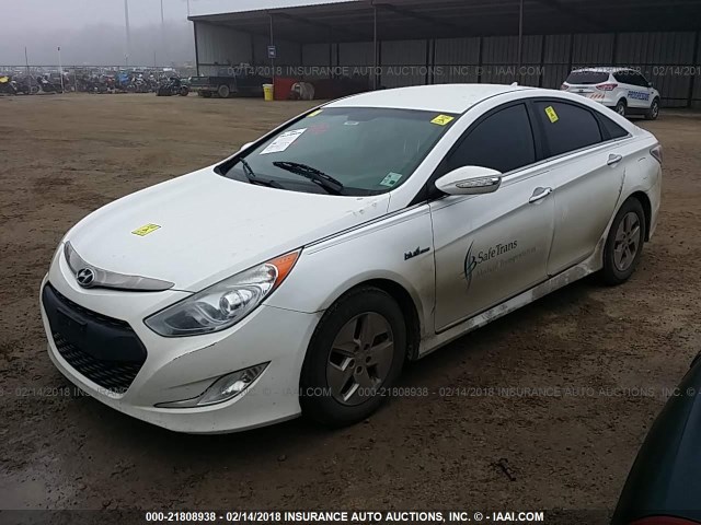 KMHEC4A43BA018734 - 2011 HYUNDAI SONATA HYBRID WHITE photo 2