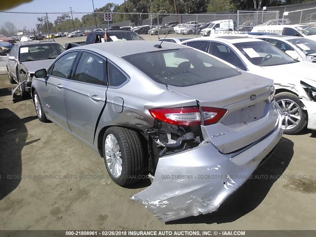 3FA6P0LU3FR161073 - 2015 FORD FUSION SE HYBRID SILVER photo 3