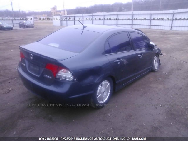 JHMFA36256S000265 - 2006 HONDA CIVIC HYBRID GRAY photo 4