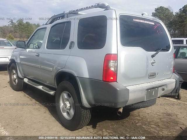 5N1ED28T12C513243 - 2002 NISSAN XTERRA XE/SE SILVER photo 3