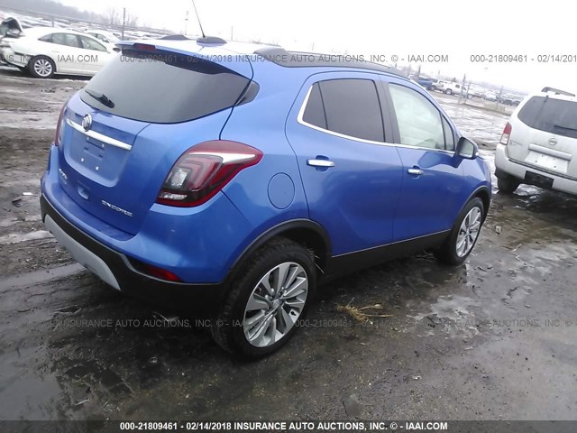 KL4CJASB6HB120877 - 2017 BUICK ENCORE PREFERRED BLUE photo 4