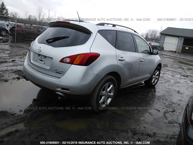 JN8AZ1MW1AW105230 - 2010 NISSAN MURANO S/SL/LE SILVER photo 4