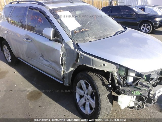 JN8AZ08W17W643990 - 2007 NISSAN MURANO SL/SE/S SILVER photo 6