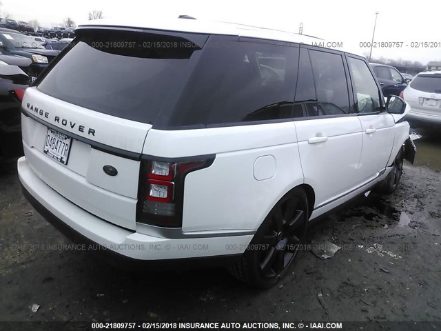 SALGS2WF7EA150228 - 2014 LAND ROVER RANGE ROVER HSE WHITE photo 4