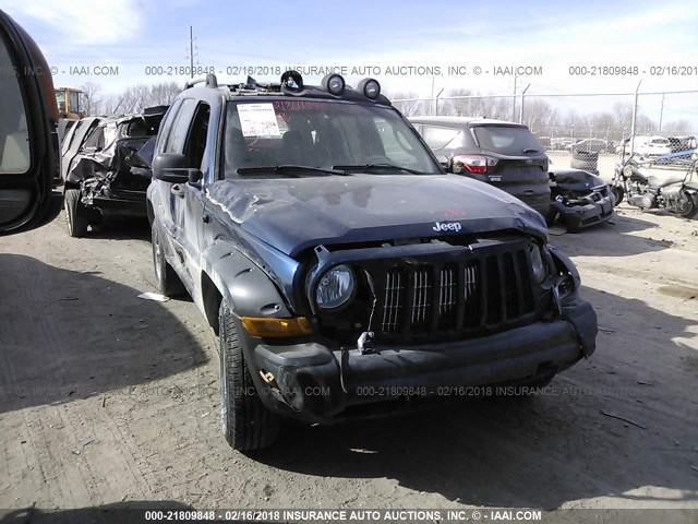 1J4GL38K75W553546 - 2005 JEEP LIBERTY RENEGADE BLUE photo 1