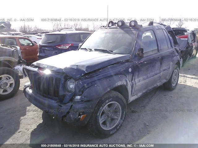 1J4GL38K75W553546 - 2005 JEEP LIBERTY RENEGADE BLUE photo 2