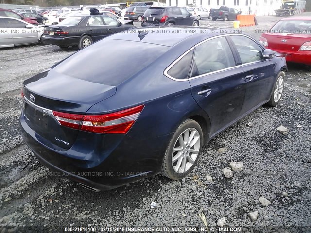 4T1BK1EB5FU141646 - 2015 TOYOTA AVALON XLE/PREMIUM/TOURING/LTD BLUE photo 4