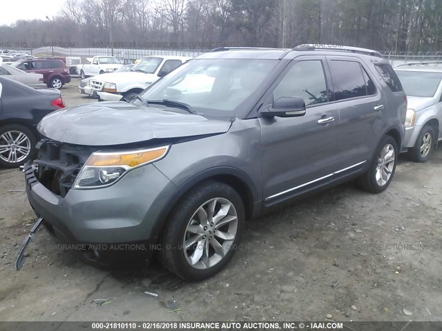 1FMHK7D83CGA90399 - 2012 FORD EXPLORER XLT GRAY photo 2