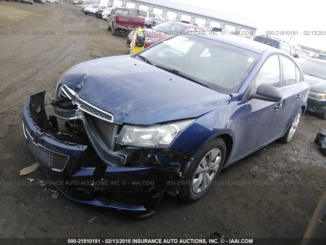 1G1PC5SH0C7409108 - 2012 CHEVROLET CRUZE LS BLUE photo 2