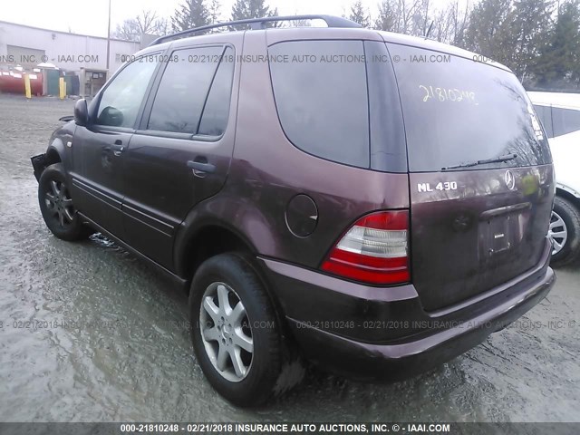 4JGAB72E01A241208 - 2001 MERCEDES-BENZ ML 430 ბურგუნდია ფოტო 3