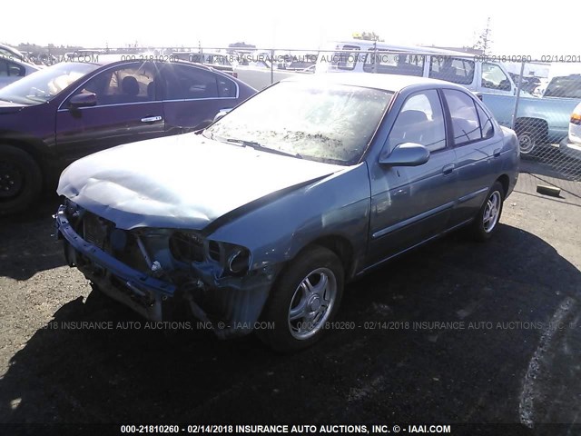 3N1CB51D82L580290 - 2002 NISSAN SENTRA XE/GXE BLUE photo 2