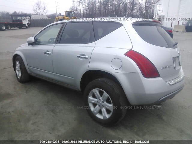 JN8AZ08W36W532100 - 2006 NISSAN MURANO SL/SE/S SILVER photo 3