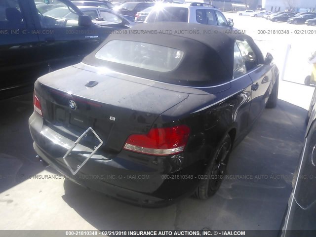 WBAUN1C5XBVH82491 - 2011 BMW 128 I BLACK photo 4