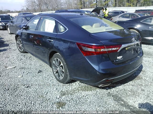 4T1BK1EB3GU242587 - 2016 TOYOTA AVALON XLE PLUS/PREMIUM/TOUR/LTD BLUE photo 3