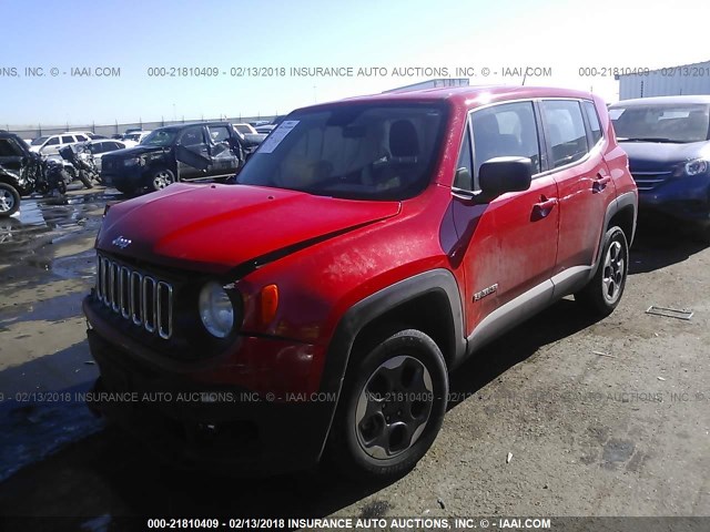 ZACCJBAT0GPC86869 - 2016 JEEP RENEGADE SPORT Կարմիր լուսանկար 2