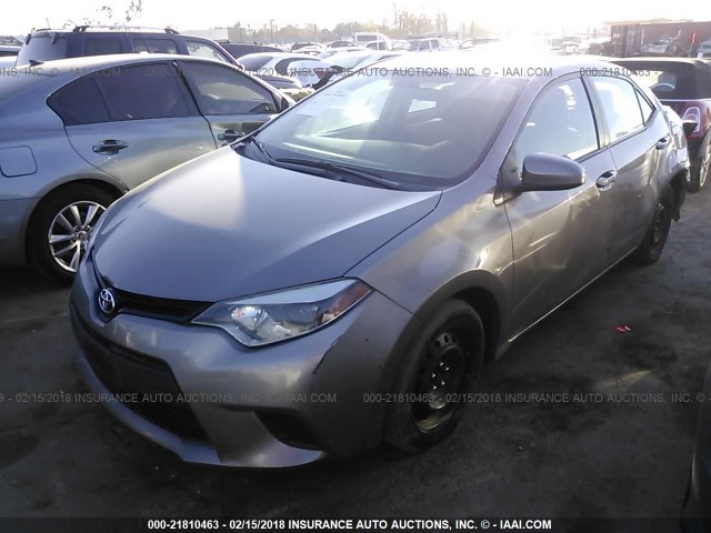 5YFBURHE9EP168864 - 2014 TOYOTA COROLLA L/LE/LE PLS/PRM/S/S PLS GRAY photo 2