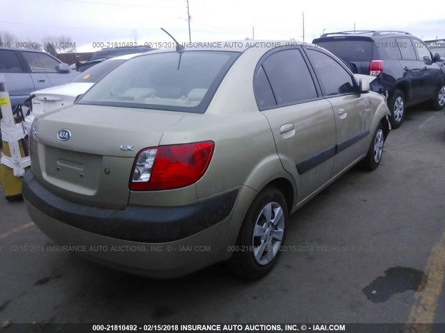 KNADE123066102255 - 2006 KIA RIO GOLD photo 4