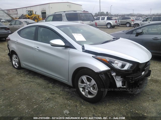 5NPDH4AE0FH580406 - 2015 HYUNDAI ELANTRA SE/SPORT/LIMITED SILVER photo 1