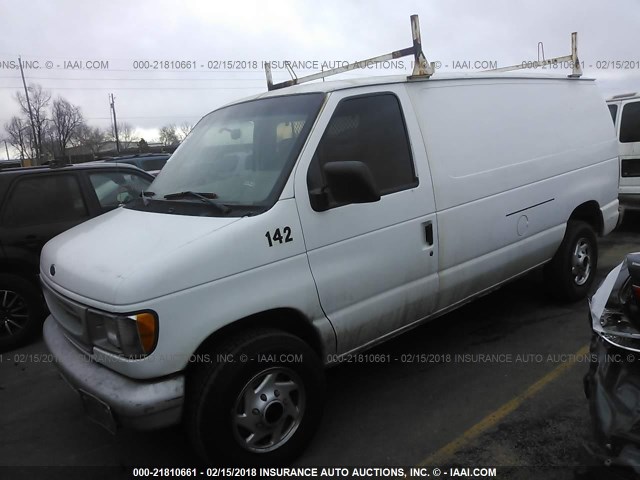 1FTNE24261HB72972 - 2001 FORD ECONOLINE E250 VAN WHITE photo 2