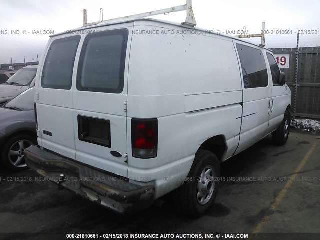 1FTNE24261HB72972 - 2001 FORD ECONOLINE E250 VAN WHITE photo 4