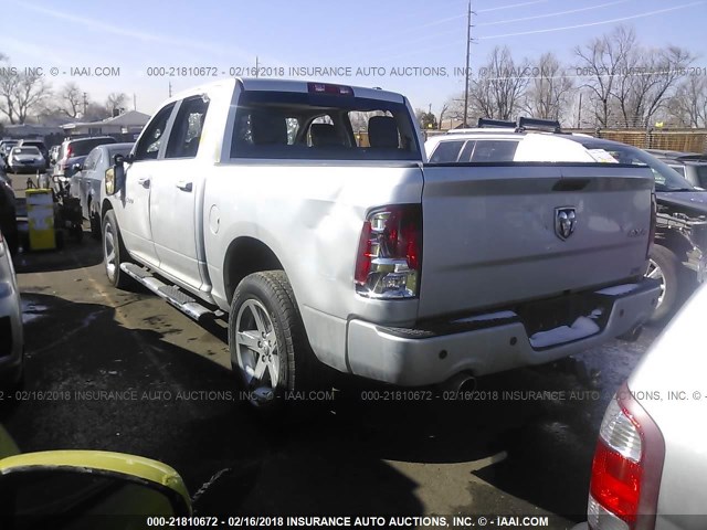 1C6RD7MT3CS150421 - 2012 DODGE RAM 1500 SPORT SILVER photo 3