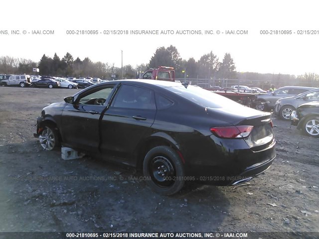 1C3CCCBG7FN505890 - 2015 CHRYSLER 200 S BLACK photo 3