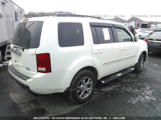 5FNYF4H98BB035904 - 2011 HONDA PILOT TOURING WHITE photo 4