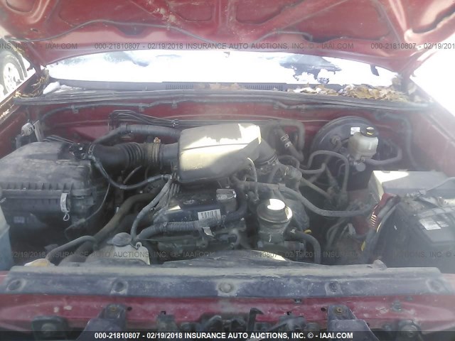 5TEPX42N49Z654670 - 2009 TOYOTA TACOMA RED photo 10