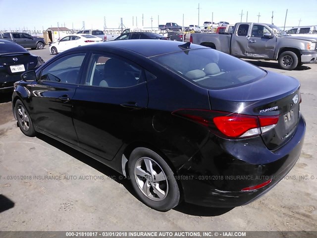 5NPDH4AE0EH500567 - 2014 HYUNDAI ELANTRA SE/SPORT/LIMITED BLACK photo 3