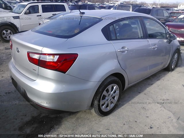 KNADM4A33G6652654 - 2016 KIA RIO LX SILVER photo 4