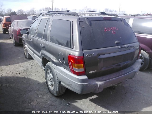 1J4G248S5YC182837 - 2000 JEEP GRAND CHEROKEE LAREDO GRAY photo 3