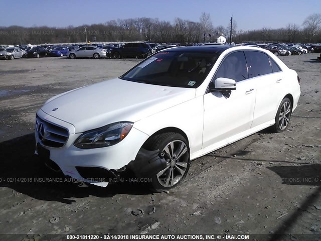 WDDHF8JB4EB030197 - 2014 MERCEDES-BENZ E 350 4MATIC WHITE photo 2