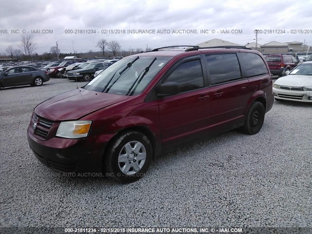 2D8HN44E19R652275 - 2009 DODGE GRAND CARAVAN SE RED photo 2