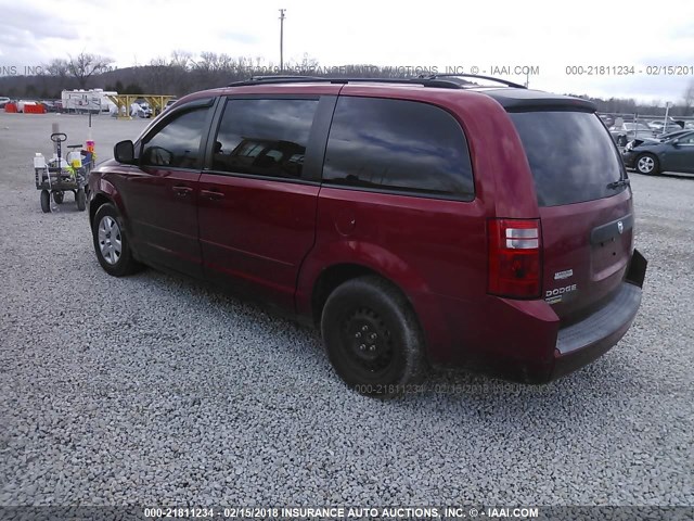 2D8HN44E19R652275 - 2009 DODGE GRAND CARAVAN SE RED photo 3