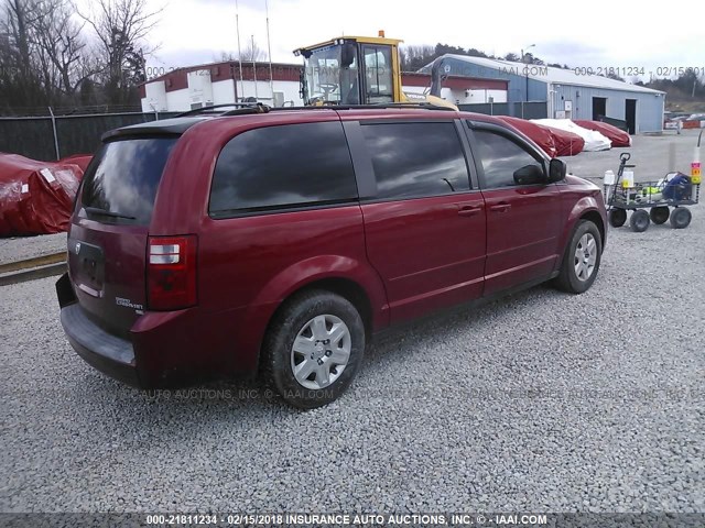 2D8HN44E19R652275 - 2009 DODGE GRAND CARAVAN SE RED photo 4