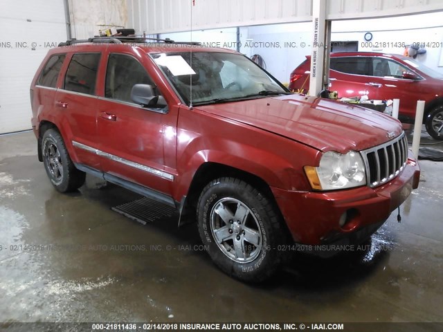 1J4HR58235C672310 - 2005 JEEP GRAND CHEROKEE LIMITED RED photo 1