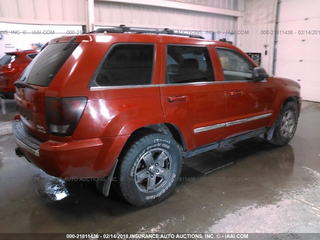 1J4HR58235C672310 - 2005 JEEP GRAND CHEROKEE LIMITED RED photo 4