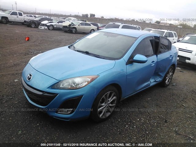 JM1BL1S54A1339337 - 2010 MAZDA 3 S TURQUOISE photo 2