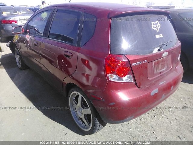 KL1TD66667B771567 - 2007 CHEVROLET AVEO LS 红色 照片 3