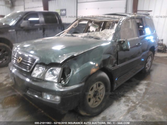 JT6HT00W2Y0105382 - 2000 LEXUS LX 470 GREEN photo 2