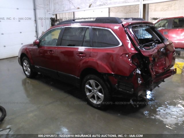 4S4BRBCC6E3302118 - 2014 SUBARU OUTBACK 2.5I PREMIUM RED photo 3