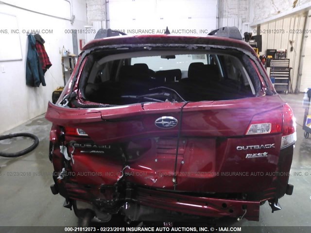 4S4BRBCC6E3302118 - 2014 SUBARU OUTBACK 2.5I PREMIUM RED photo 6