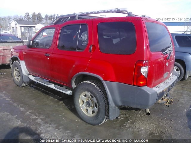 5N1ED28Y21C573610 - 2001 NISSAN XTERRA XE/SE RED photo 3