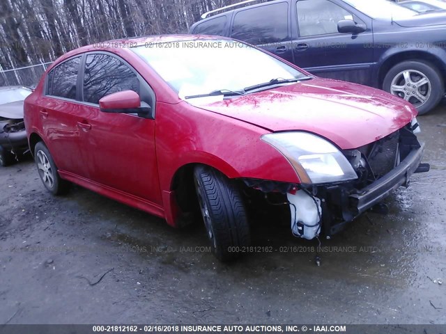 3N1AB6APXCL649246 - 2012 NISSAN SENTRA 2.0/2.0S/SR/2.0SL RED photo 1