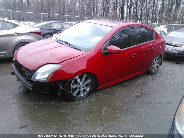 3N1AB6APXCL649246 - 2012 NISSAN SENTRA 2.0/2.0S/SR/2.0SL RED photo 2