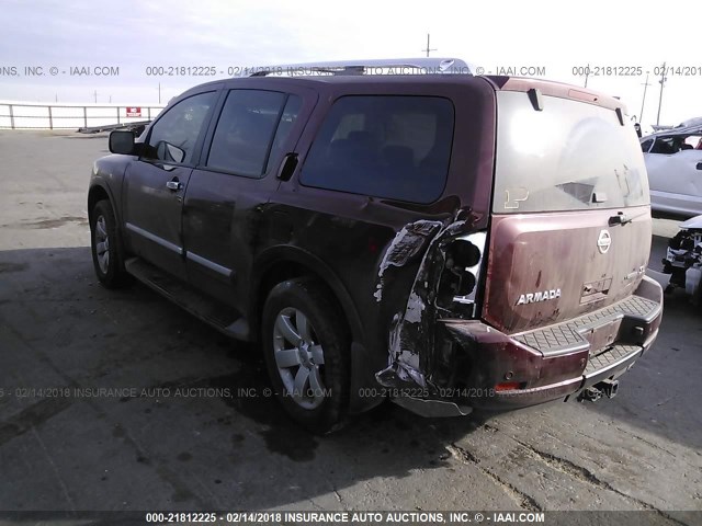 5N1BA0NDXBN610197 - 2011 NISSAN ARMADA SV/SL/PLATINUM MAROON photo 3