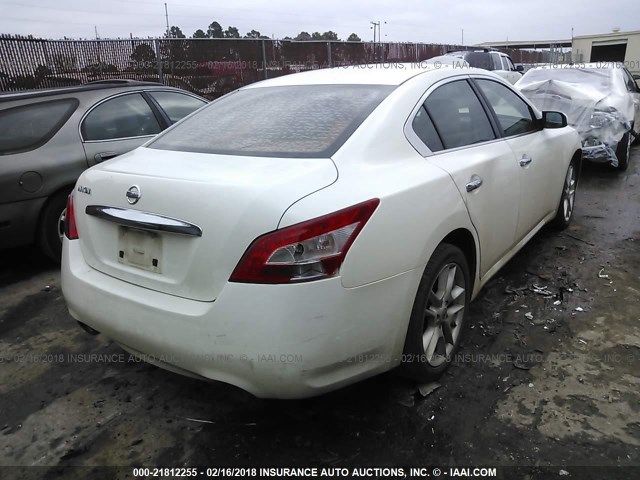 1N4AA51E89C803908 - 2009 NISSAN MAXIMA S/SV WHITE photo 4