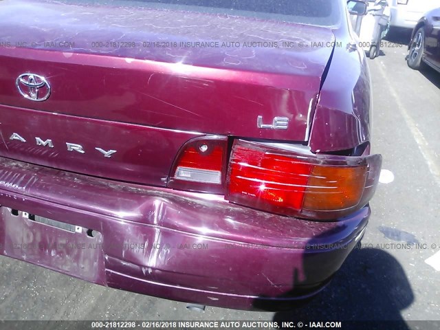 JT2BG12K2T0349277 - 1996 TOYOTA CAMRY DX/LE/XLE BURGUNDY photo 6