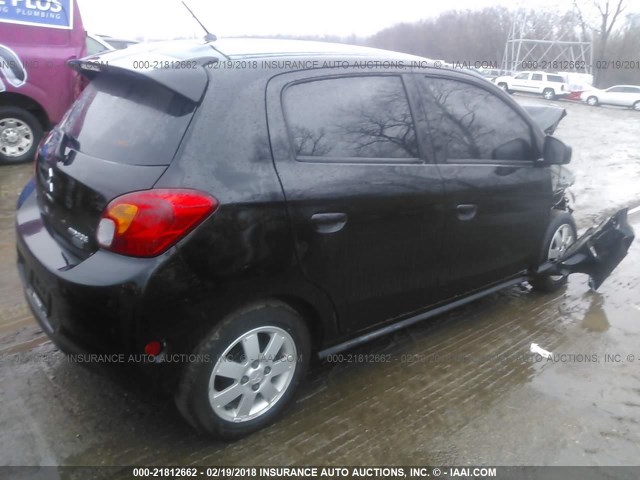 ML32A4HJXFH060763 - 2015 MITSUBISHI MIRAGE ES BLACK photo 4